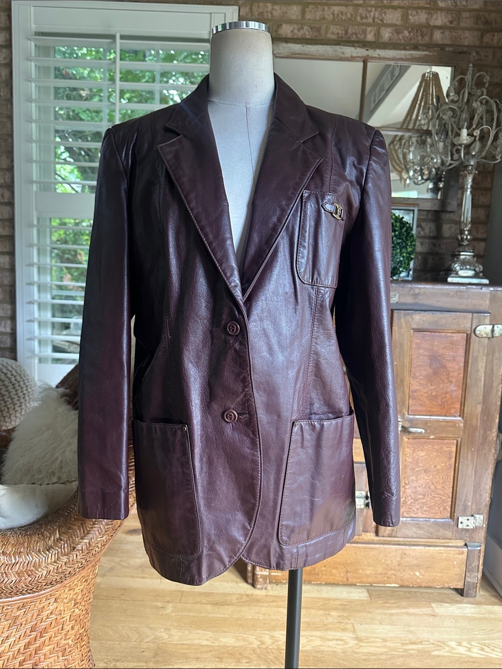 ETIENNE AIGNER VINTAGE LEATHER BLAZER JACKET 18